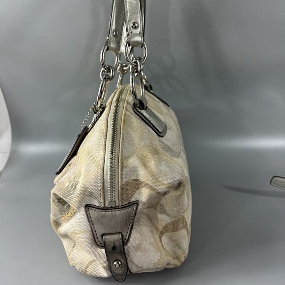 Authentic COACH # 19338 Kristin Signature Dome Sequin Satchel Shoulder Bag - Picture 4 of 14